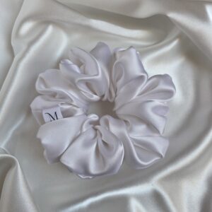 Jedwabna scrunchie White M