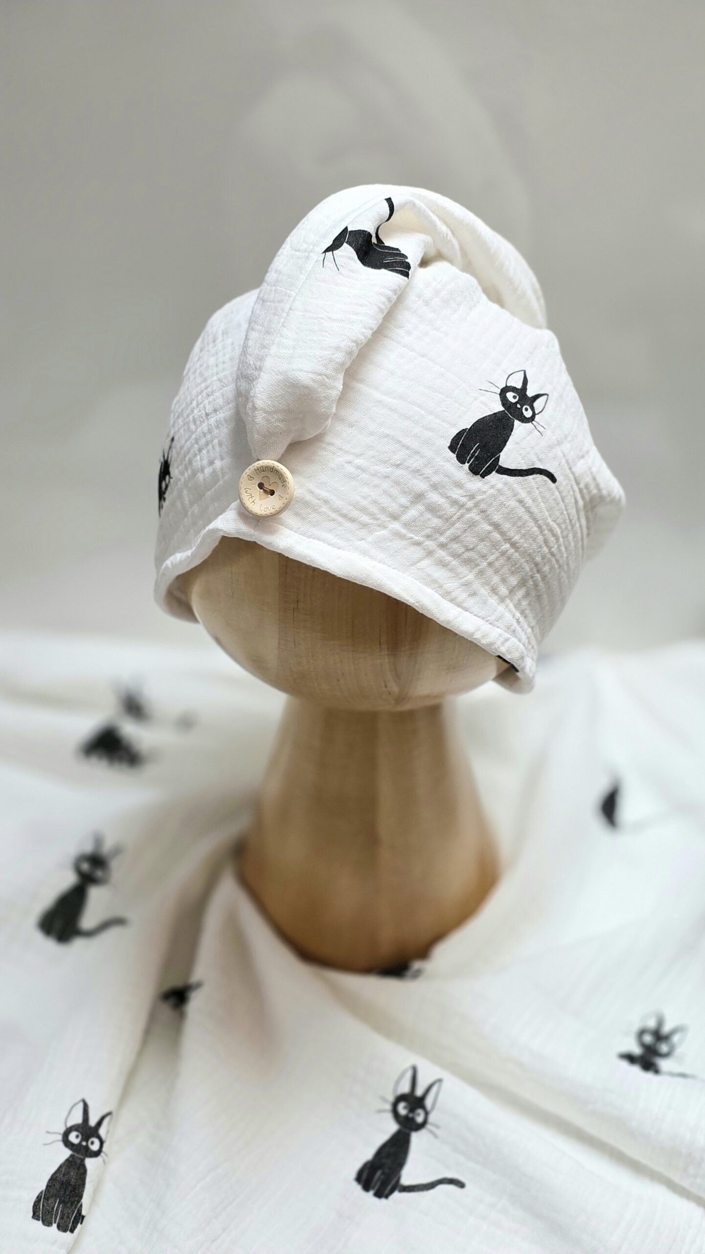 20260713 144326 turban do suszenia włosów black cat